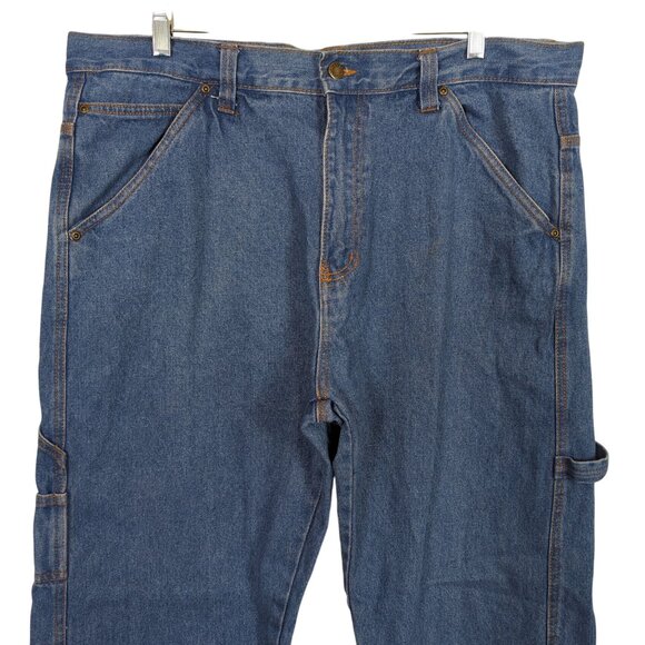 Vintage inspired Smith’s Workwear Carpenter Jeans Men’s 40x32 Blue Denim - Picture 3 of 14